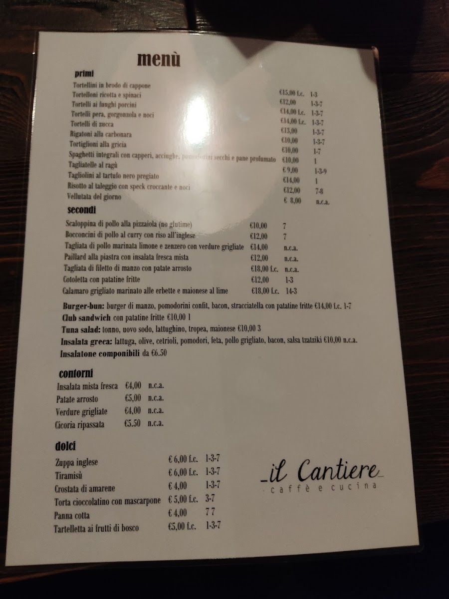 Menu Il Cantiere Caffe' E Cucina-1